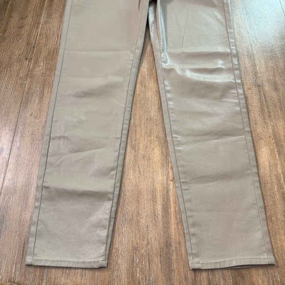 Massimo Dutti High Waisted Straight Leg Coated Trousers Size 6 Taupe 707 - Picture 7 of 12